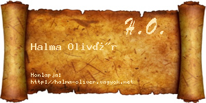 Halma Olivér névjegykártya
